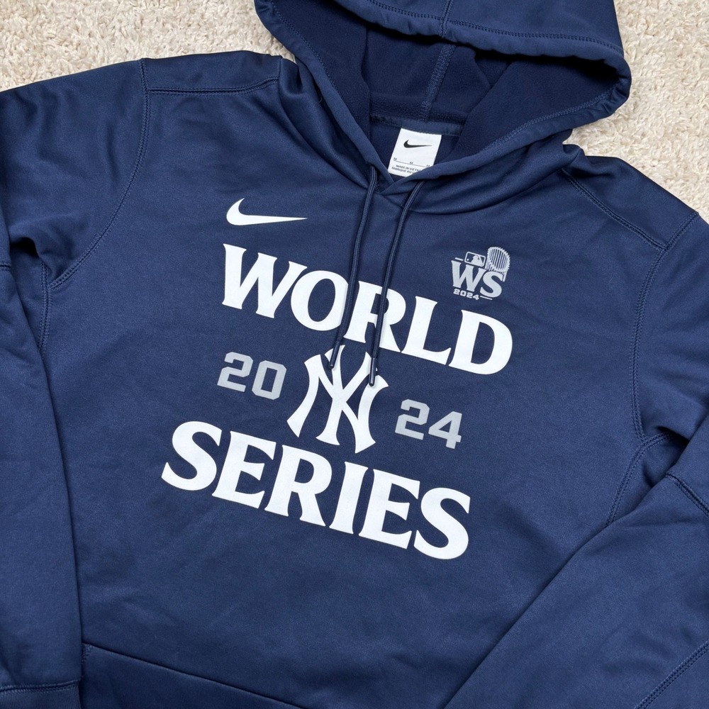 Nike New York Yankees 2024 World Series Hoodie Mens M Navy MLB Therma-FIT